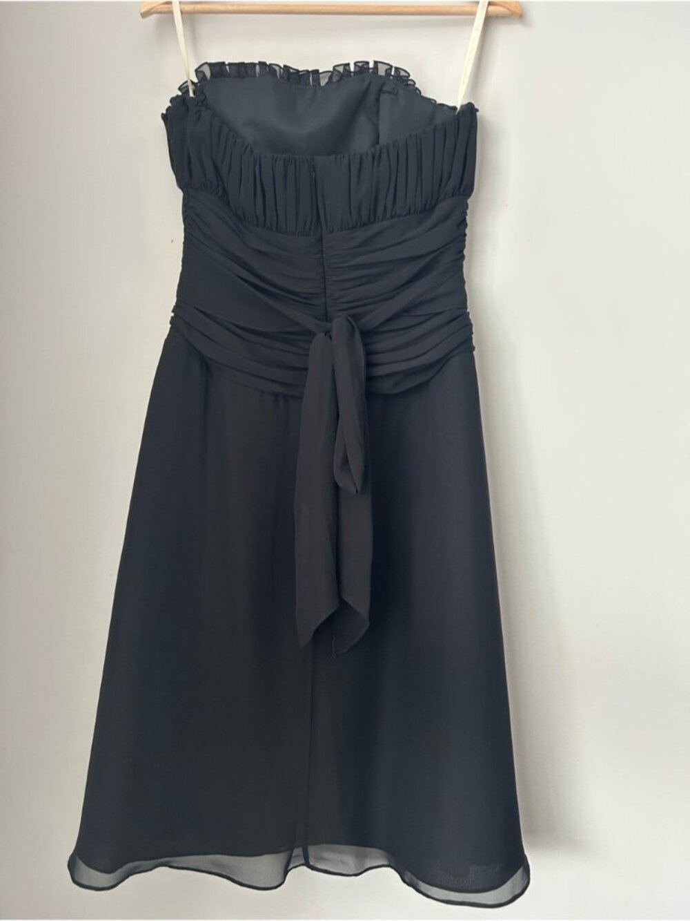 Elegant Strapless Black Occasion Dress